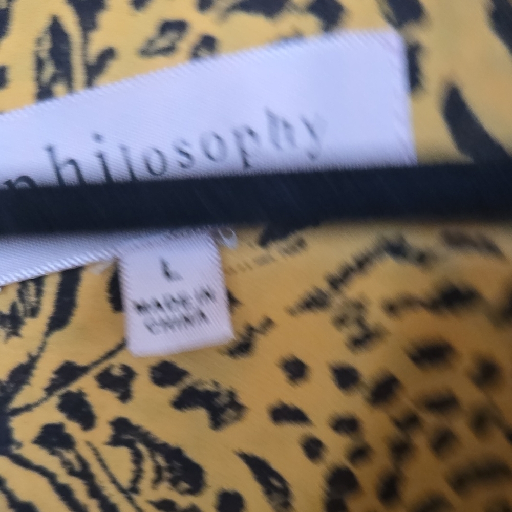 Philosophy Yellow and Black Patterned Blouse - Picture 2 of 3